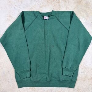 Hanes Activewear Green Raglan Sleeve Sweatshirt‎ Men's Medium Casual Comfort